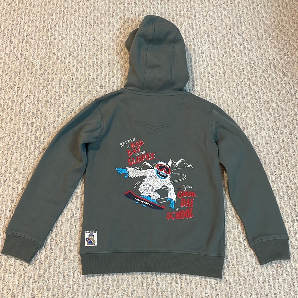 Fat Face Snowboarding Yeti Full Zip Hoodie Kids 8-9 yrs